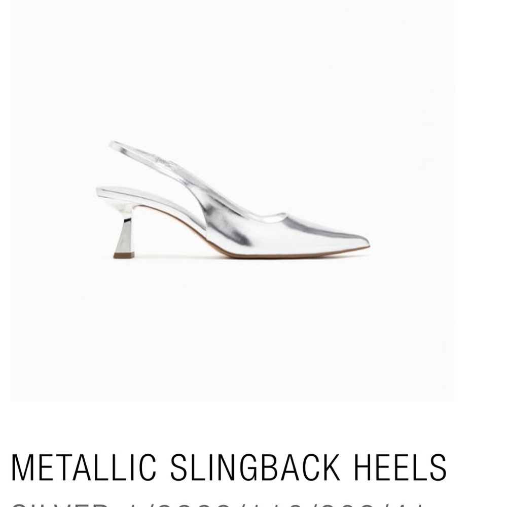 New with tags! ZARA Size 10 Metallic Slingback Heels